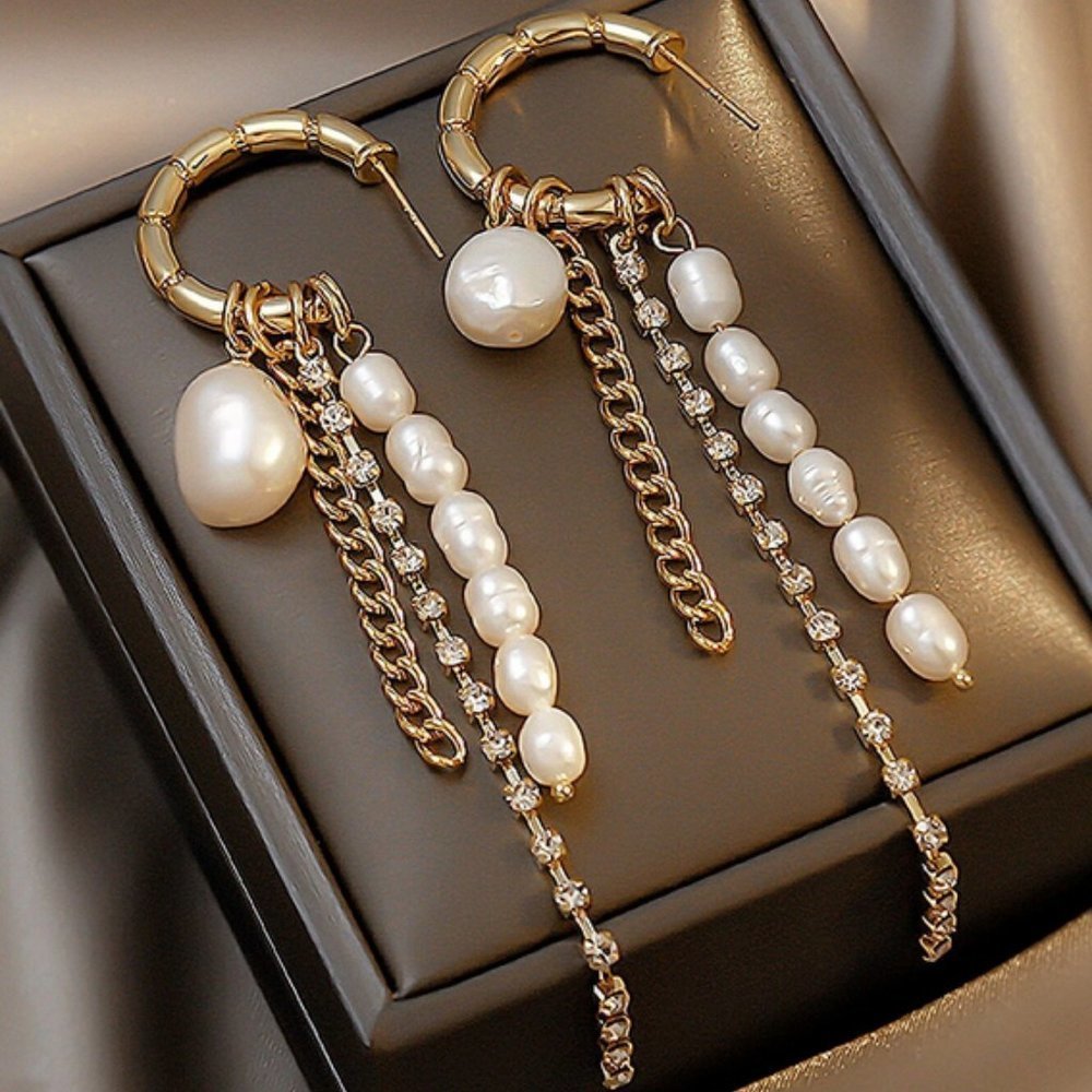 Faux Pearl Drop Earrings - Picture 5 of 5
